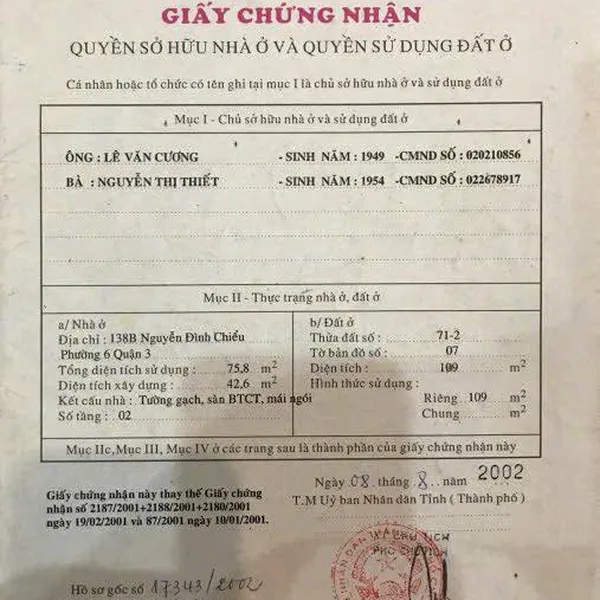 Bán nhà 138BCD&nbsp;Nguyễn Đình Chiểu, P.&nbsp;Võ Thị Sáu, Quận 3