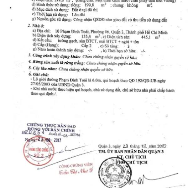 Bán tòa nhà 10 Phạm Đình Toái, Phường Võ Thị Sáu, Quận 3