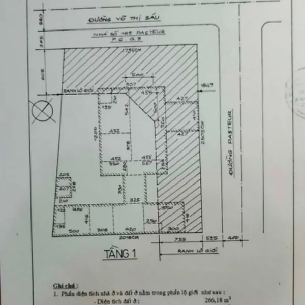 Bán nhà 165 Pasteur &amp; Thị Sáu, Phường Võ Thị Sáu, Quận 3