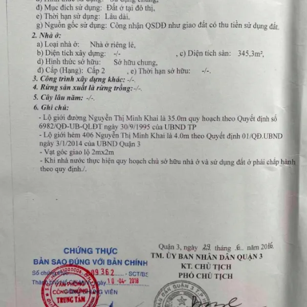 Bán nhà 406 Nguyễn Thị Minh Khai, Phường 5, Quận 3