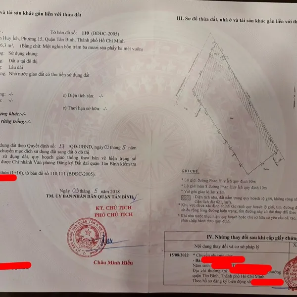 Bán đất 8 Phan Huy Ích, P. Tân Bình, Quận Tân Bình