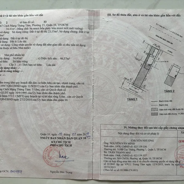 Bán đất 565 - 567 CMT8, P. Diên Hồng, Quận 10