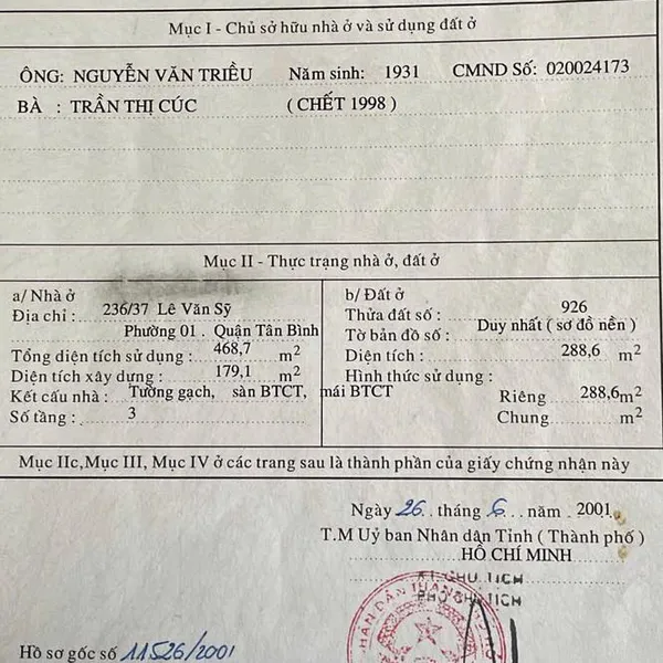 Bán toà nhà 19 Tân Canh P. Tân Sơn Hoà,&nbsp;Quận Tân Bình