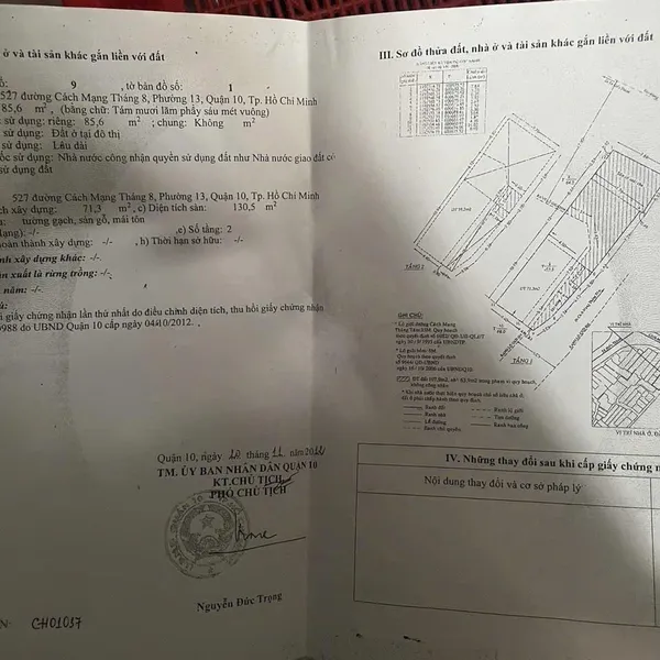 Bán nhà 527 CMT8, Phường 13, Quận 10