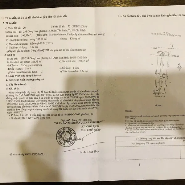 Bán nhà 223 - 225 - 227 - 229 - 231 - 233 Cộng Hoà, P. Tân Bình, Quận Tân Bình