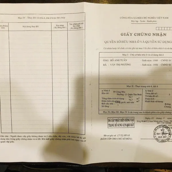 Bán nhà 223 - 225 - 227 - 229 - 231 - 233 Cộng Hoà, P. Tân Bình, Quận Tân Bình