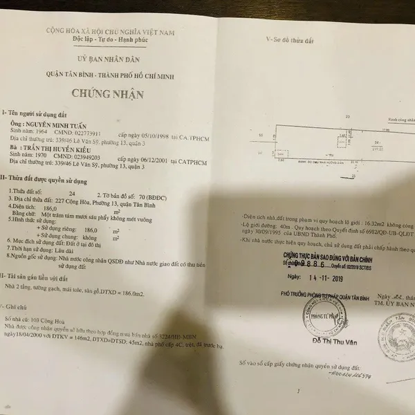 Bán nhà 223 - 225 - 227 - 229 - 231 - 233 Cộng Hoà, P. Tân Bình, Quận Tân Bình