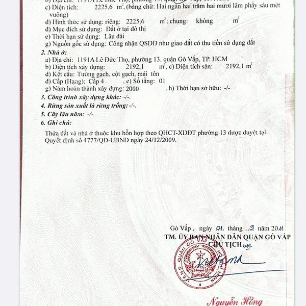 Bán nhà 1191 - 1191A Lê Đức Thọ, P. An Hội Tây, Quận Gò Vấp