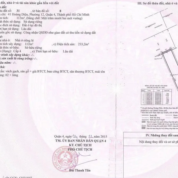 Bán toà nhà 39 - 41 Hoàng Diệu, P. Xóm Chiếu, Quận 4