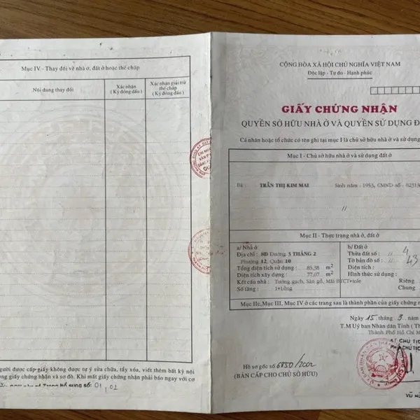 Bán đất 208 – 210 Đường 3/2, P. Hoà Hưng, Quận 10