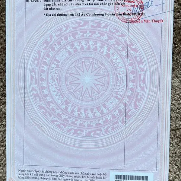 Bán nhà 142 Âu Cơ, Phường Tân Hoà, Quận Tân Bình