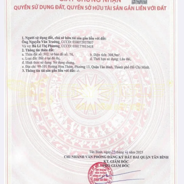 Bán nhà 99 - 101&nbsp;Hoàng Hoa Thám,&nbsp;P. Tân Bình, Quận Tân Bình