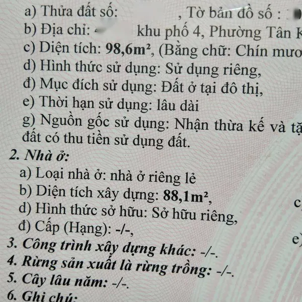 Nhà mặt tiền hẻm 253 Trần Xuân Soạn 5m x 23m