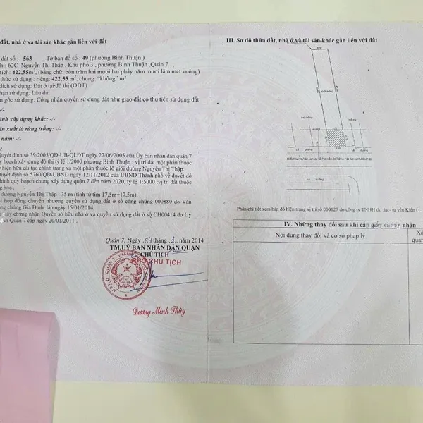 Bán đất 62C Nguyễn Thị Thập, P. Tân Thuận, Quận 7