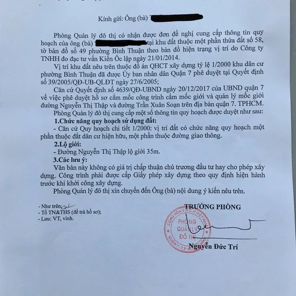 Bán đất 62C Nguyễn Thị Thập, P. Tân Thuận, Quận 7