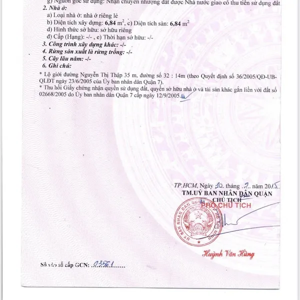 Bán nhà 468A&nbsp;Nguyễn Thị Thập,&nbsp; Phường Tân Hưng, Quận 7