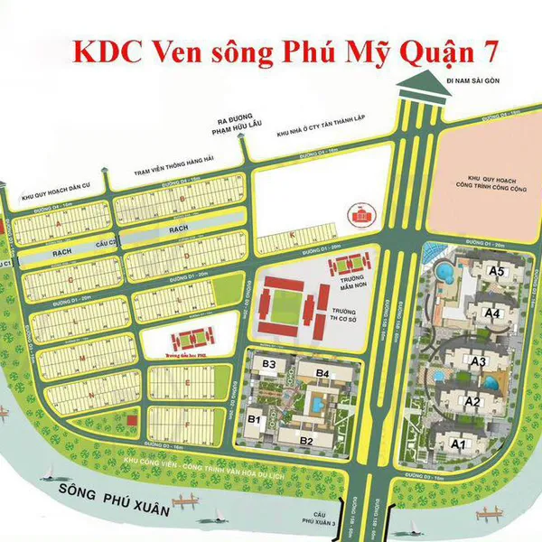 Nhà 5 tầng đường D1 KDC Phú Mỹ  Quận 7 có thang máy